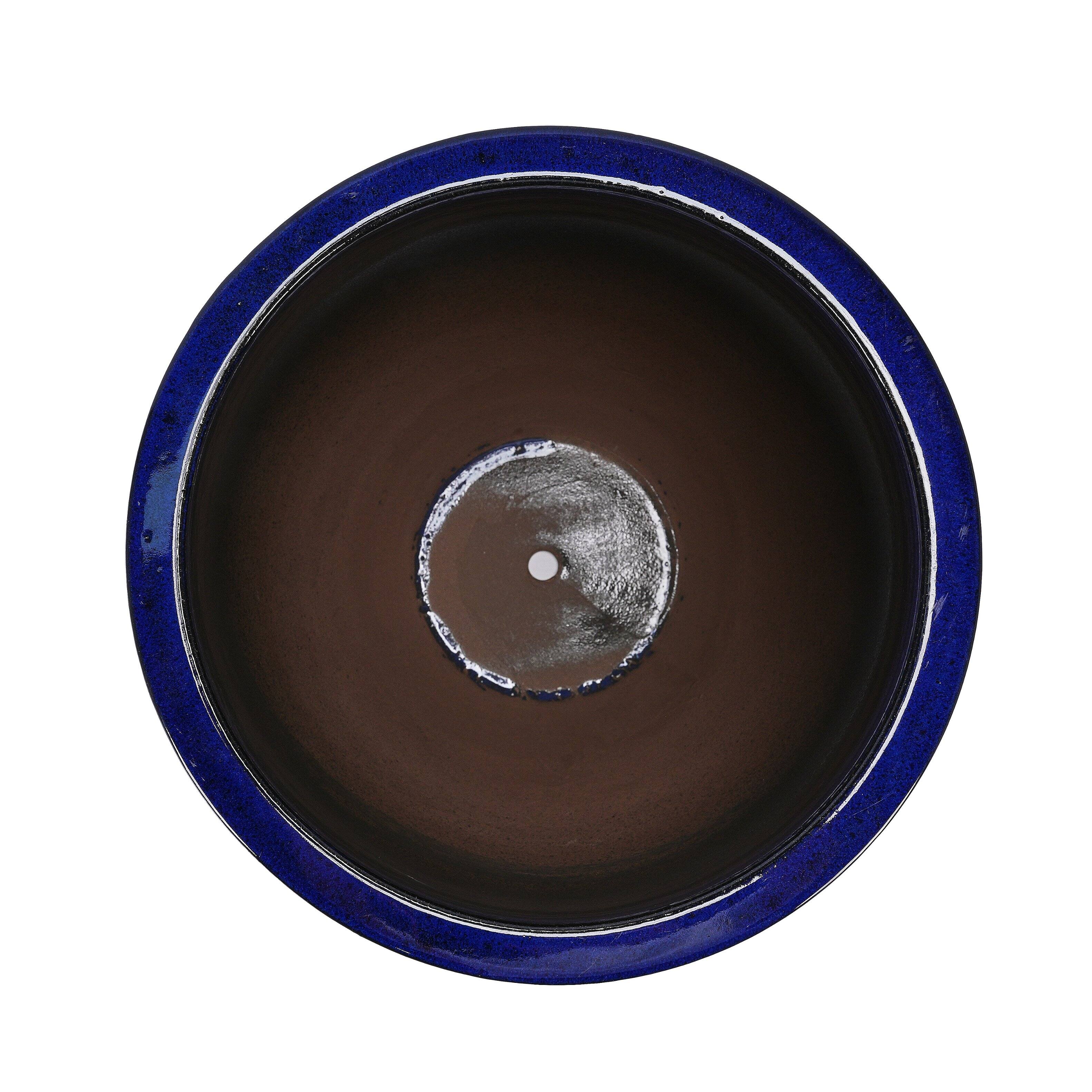 Alt View 4. Loheer - Loheer Ceramic Planter Large Blue Glazed Flower Pot Floor Standing Decorative Indoor Outdoor Garden Planter.