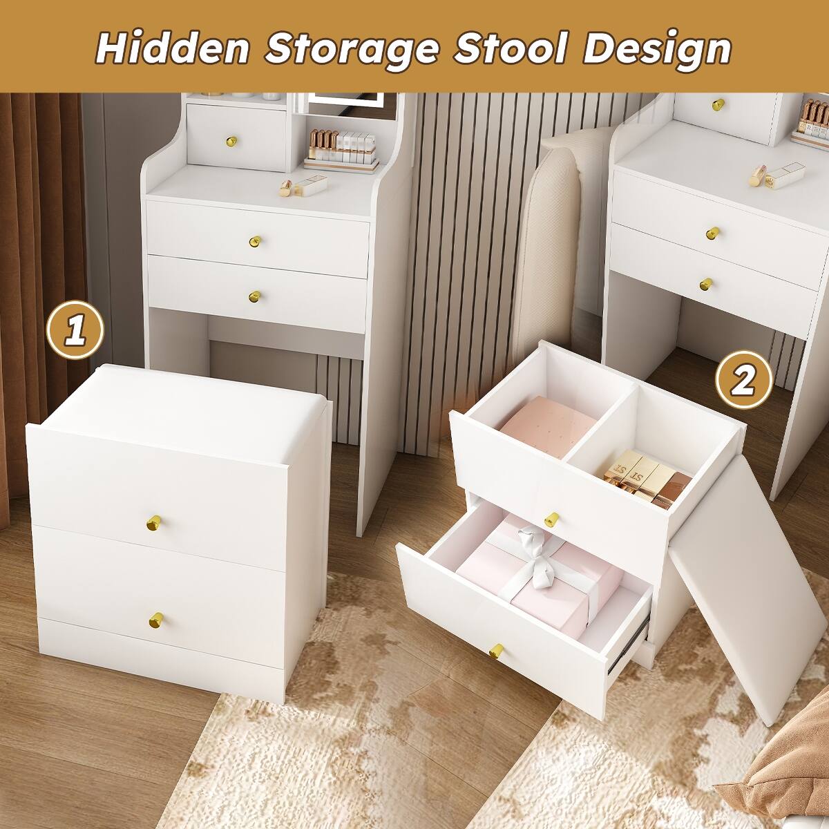 Hidden Storage Stool Design