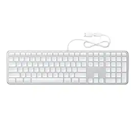 Satechi - Slim LX3 Wired Full-Size Keyboard - Aluminum, Cross-Platform OS Switching, USB-C, for Mac & PC - Silver