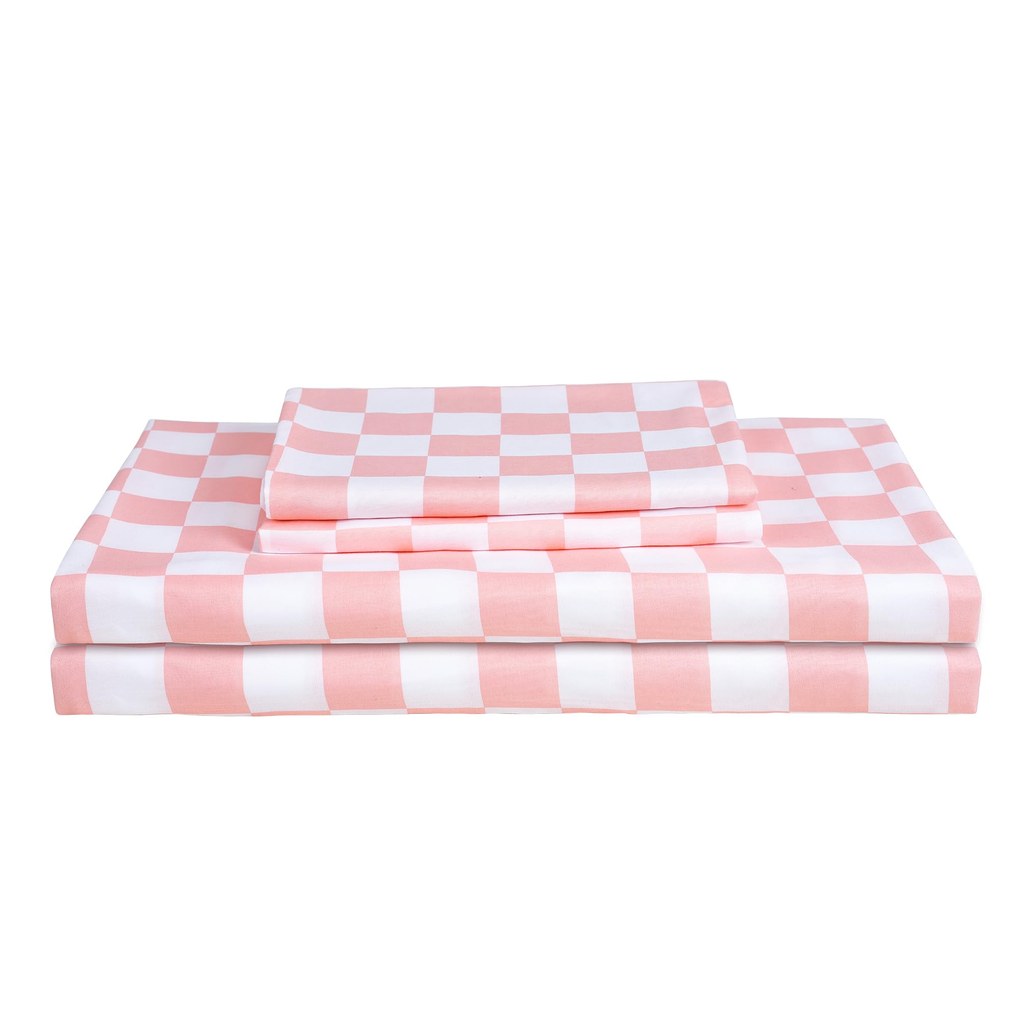 Plaid Coral&white Twin