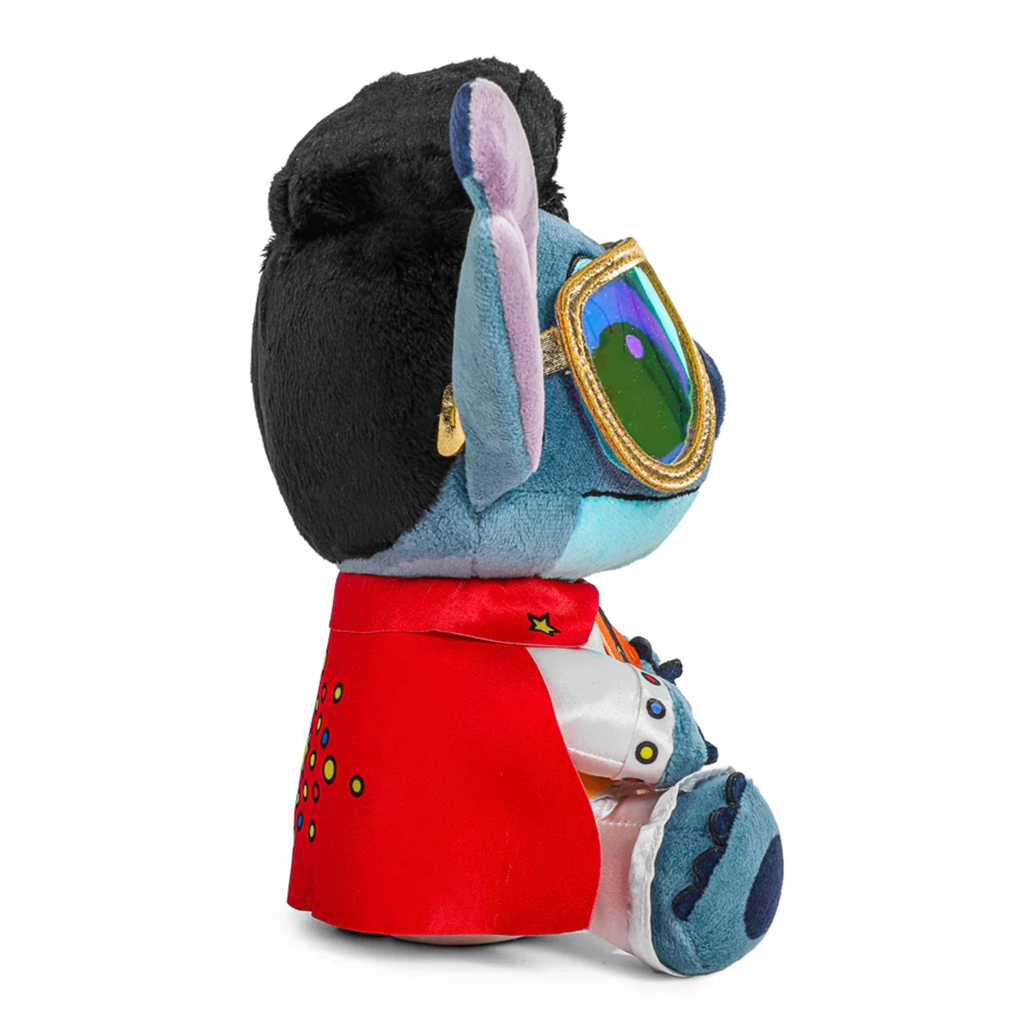 Alt View 2. Kidrobot - Disney Lilo & Stitch 9 Inch Elvis Stitch Plush | White Jumpsuit - Blue.