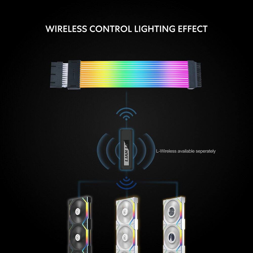 The corrected text is:

"Wireless Control Lighting Effect Cie Lian L-Wireless available separately."
