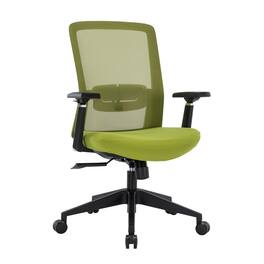 LeisureMod - Ingram Mesh Office Desk Chair with Lumbar Support, Adjustable Arms & Swivel - Green-Green
