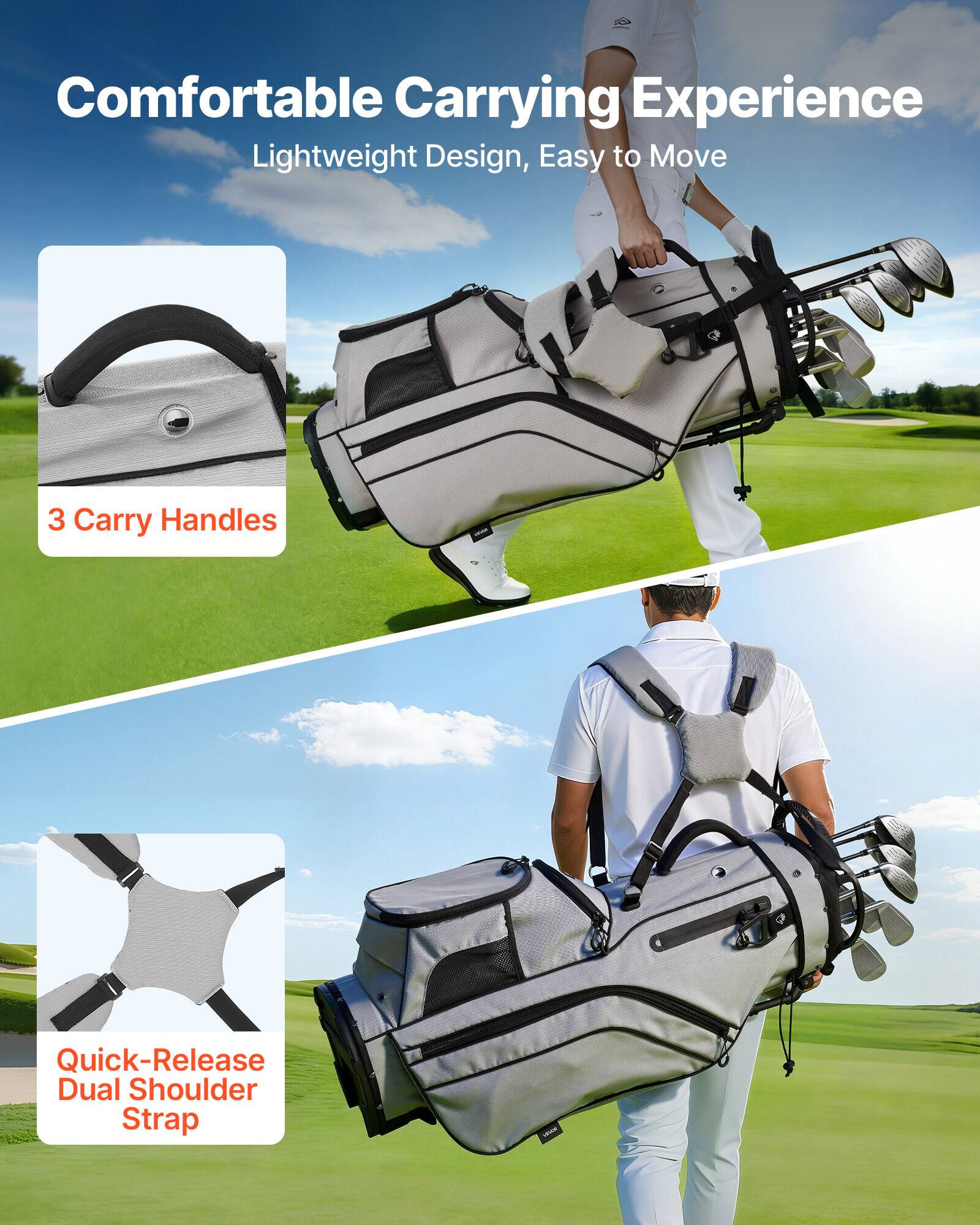 Comfortable Carrying Experience  
Lightweight Design, Easy to Move  

3 Carry Handles  

Quick-Release Dual Shoulder Strap