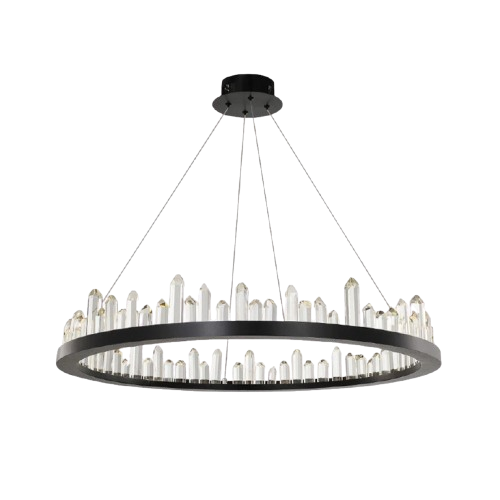 Home Collection - K9 Crystal Round LED Pendant Chandelier Ring Ceiling Light 31in Modern Fixture
