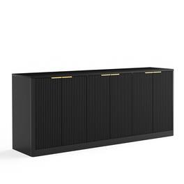 Forest'nSky - 67-inch modern wavy sideboard, curved contour design storage cabinet - Black