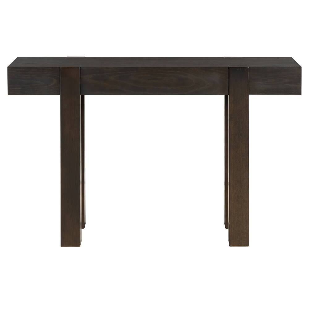 Alt View 2. Loheer - Loheer Rustic Console Table Espresso Entryway Table with Drawer - Espresso.