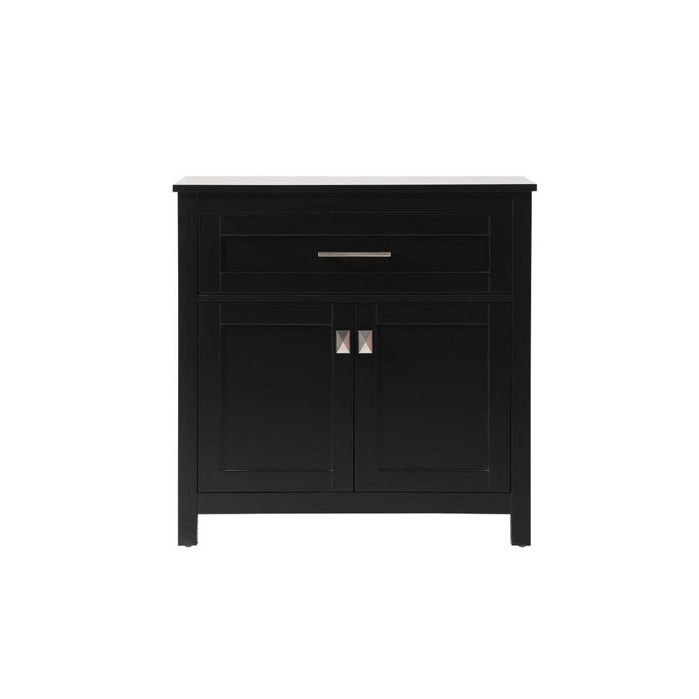 Alt View 5. Elegant Kitchen and Bath - 30 Inch Wide Bathroom Storage Freestanding Cabinet In Black - Black.