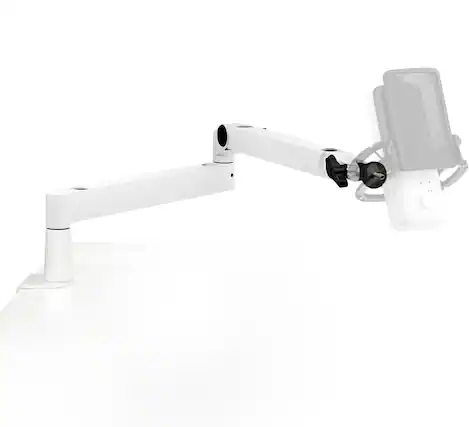 Front. FINEAK - Premium Low Profile Mic Arm for Streaming & Podcasting - White.