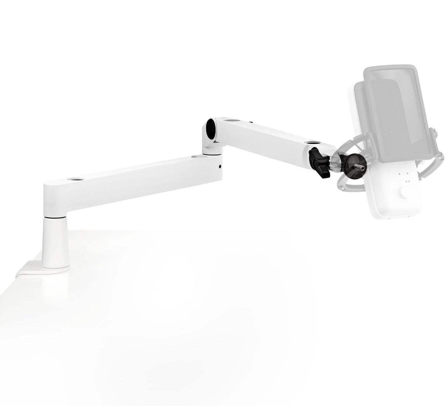 Front. FINEAK - Premium Low Profile Mic Arm for Streaming & Podcasting - White.