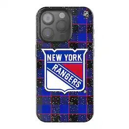 Keyscaper - NHL - New York Rangers Plaid Bling iPhone Case - 14 - Black