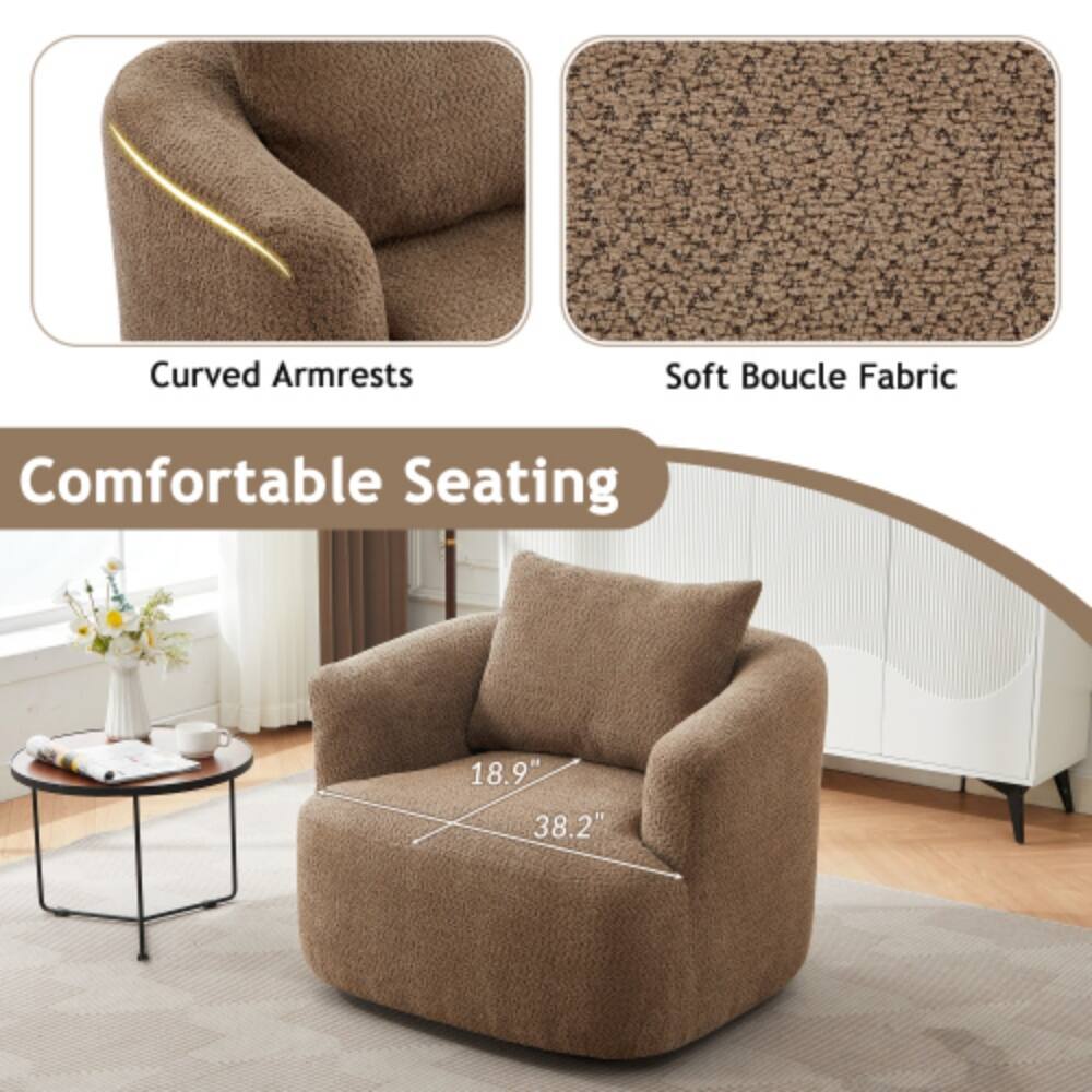 Curved Armrests  
Soft Boucle Fabric  
Comfortable Seating  
18.9"  
38.2"