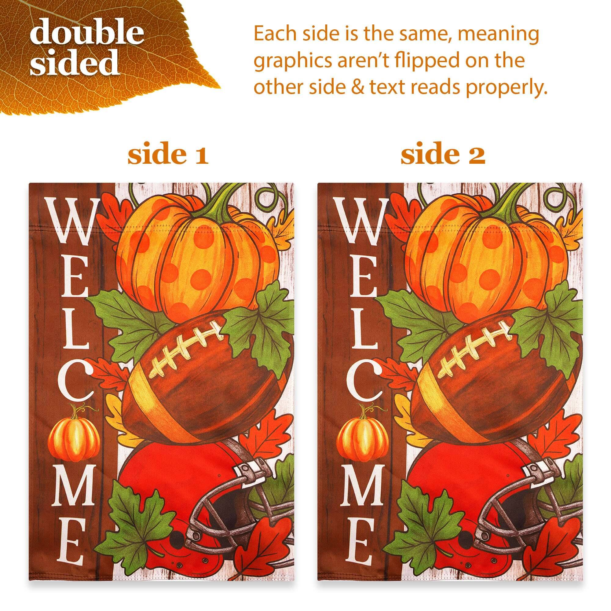 double sided

Each side is the same, meaning graphics aren't flipped on the other side & text reads properly.

side 1 side 2

WELCOME