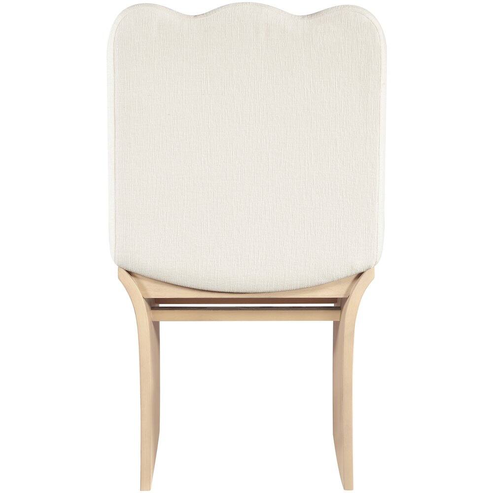 Alt View 2. Meridian Furniture - Shaw Cream Chenille Fabric Upholstered Dining Chair - Brown.