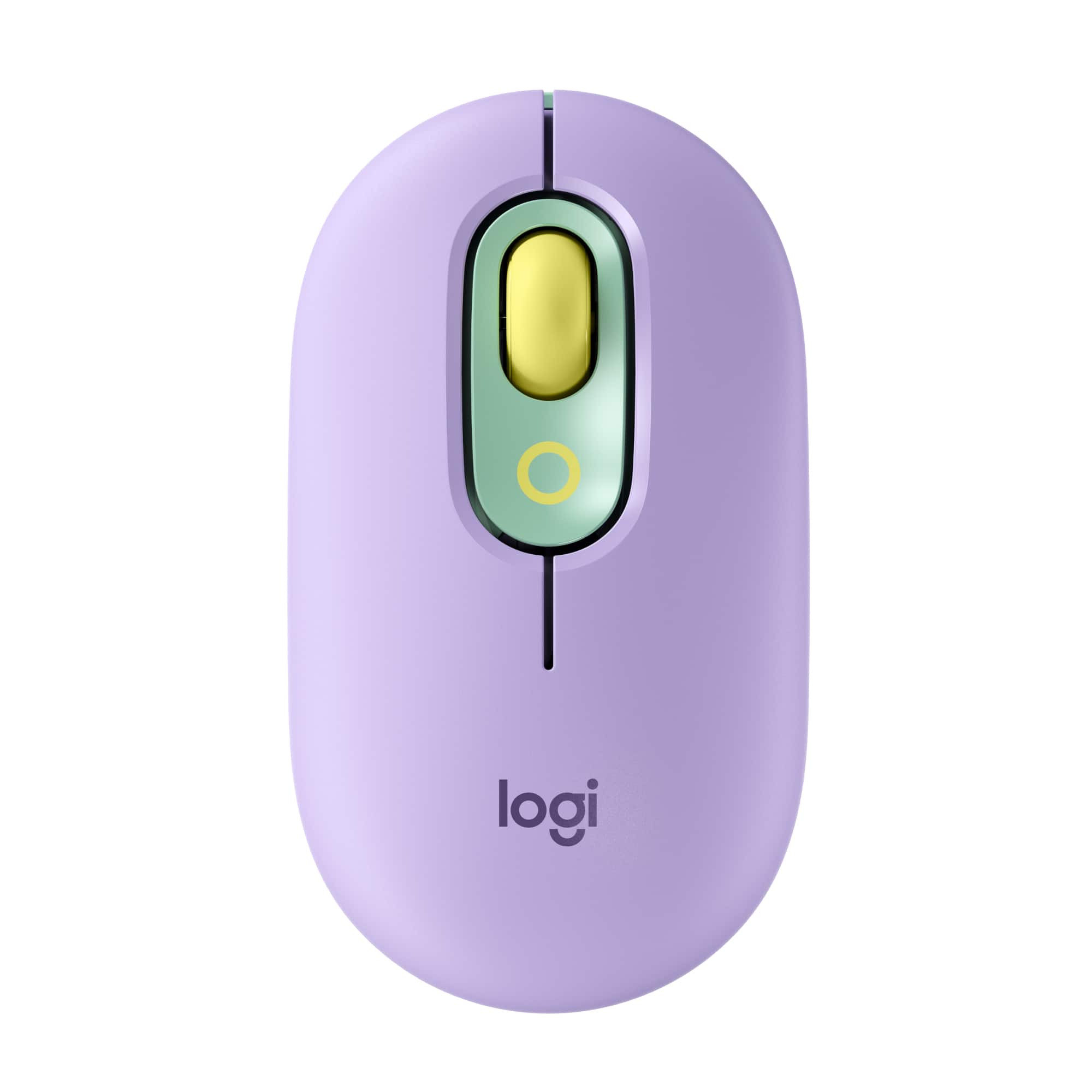 Front. Logitech - POP Mouse WirelessBluetooth Optical Ambidextrous Mouse with Customizable Emojis - Daydream Purple (Mint).