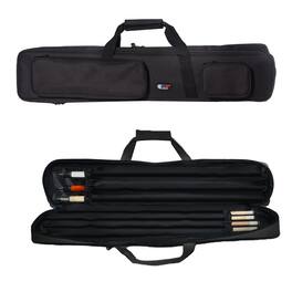 GSE Games & Sports Expert - 3x4 Soft Pool Cue Case Billiard Pool Cue Stick Carrying Bag- Holds 3 Butts and 4 Shafts - Black
