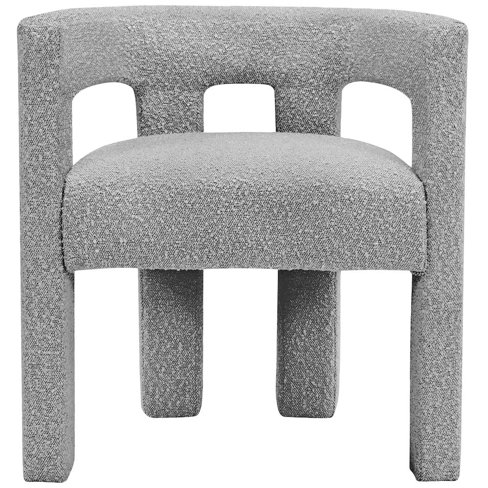 Meridian Furniture - Athena Grey Boucle Fabric Accent/Dining Chair - Gray
