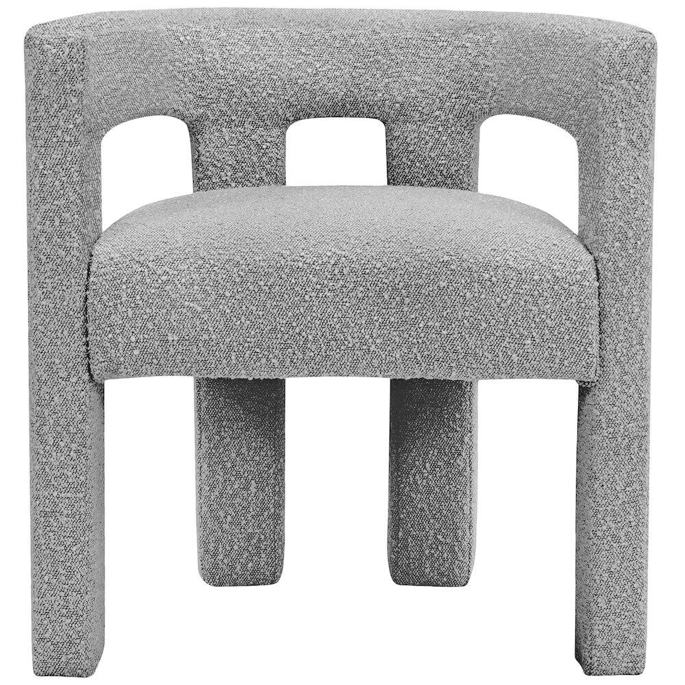 Front. Meridian Furniture - Athena Grey Boucle Fabric Accent/Dining Chair - Grey.