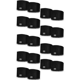 Acoustic Audio by Goldwood - AA321B Mountable Indoor Speakers Bookshelf 9 Pair Pack AA321B-9Pr - Black