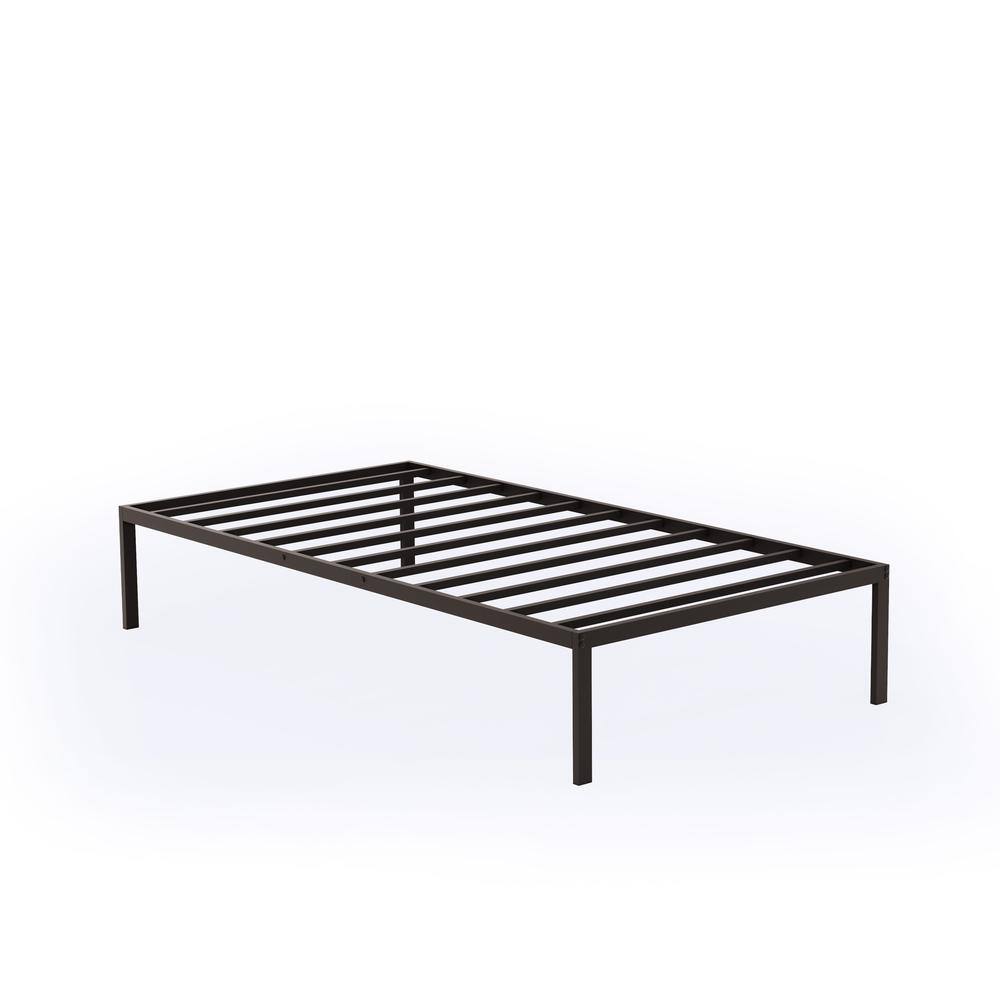 Left. East West Furniture - Norwich Modern Bed Frame with 4 Metal Legs - Magnificent Bed in Powder Coating Black Color - Black.