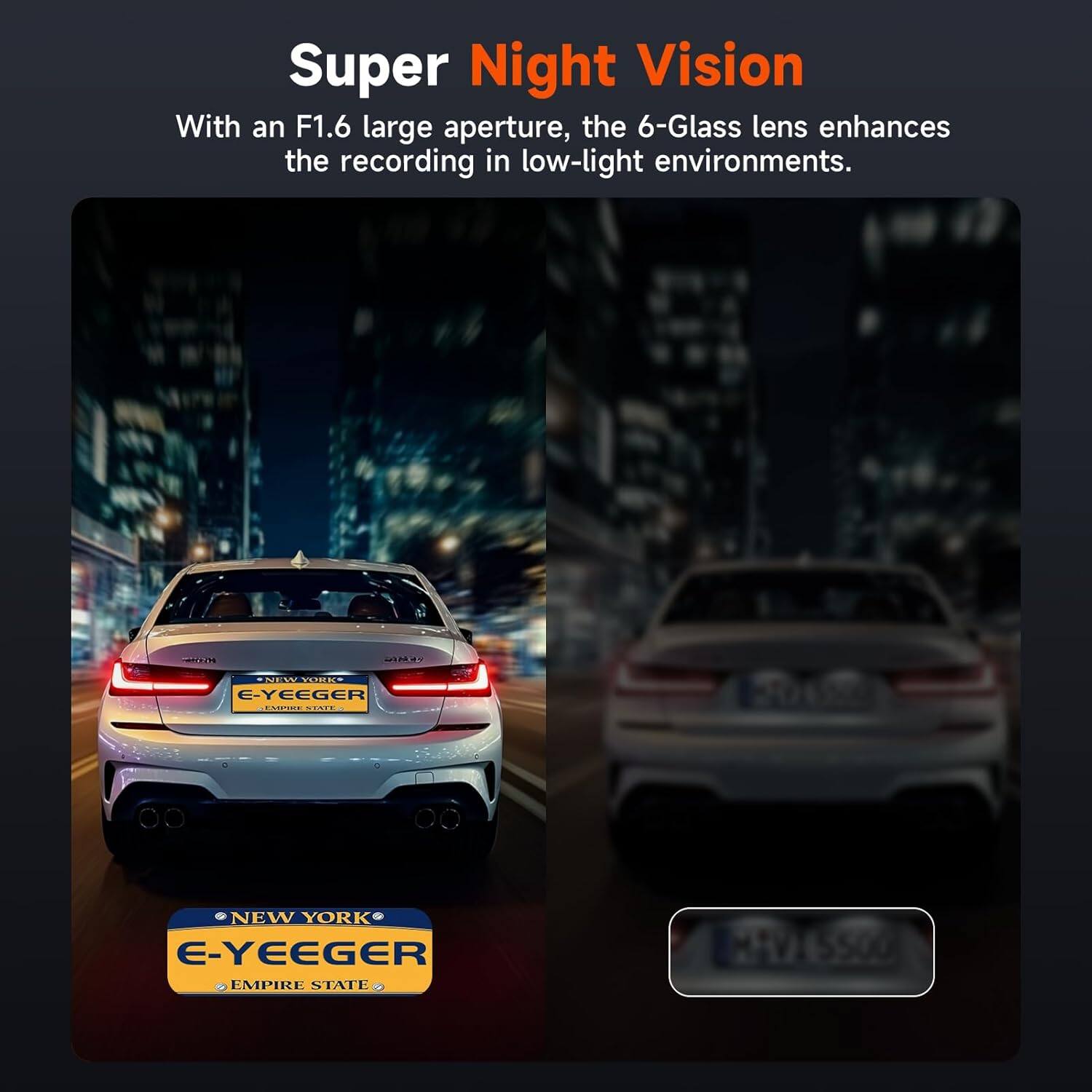 E YEEGER Dash Cam Front and Rear, 4K+1080P Dual Camera for Cars, 32GB ...