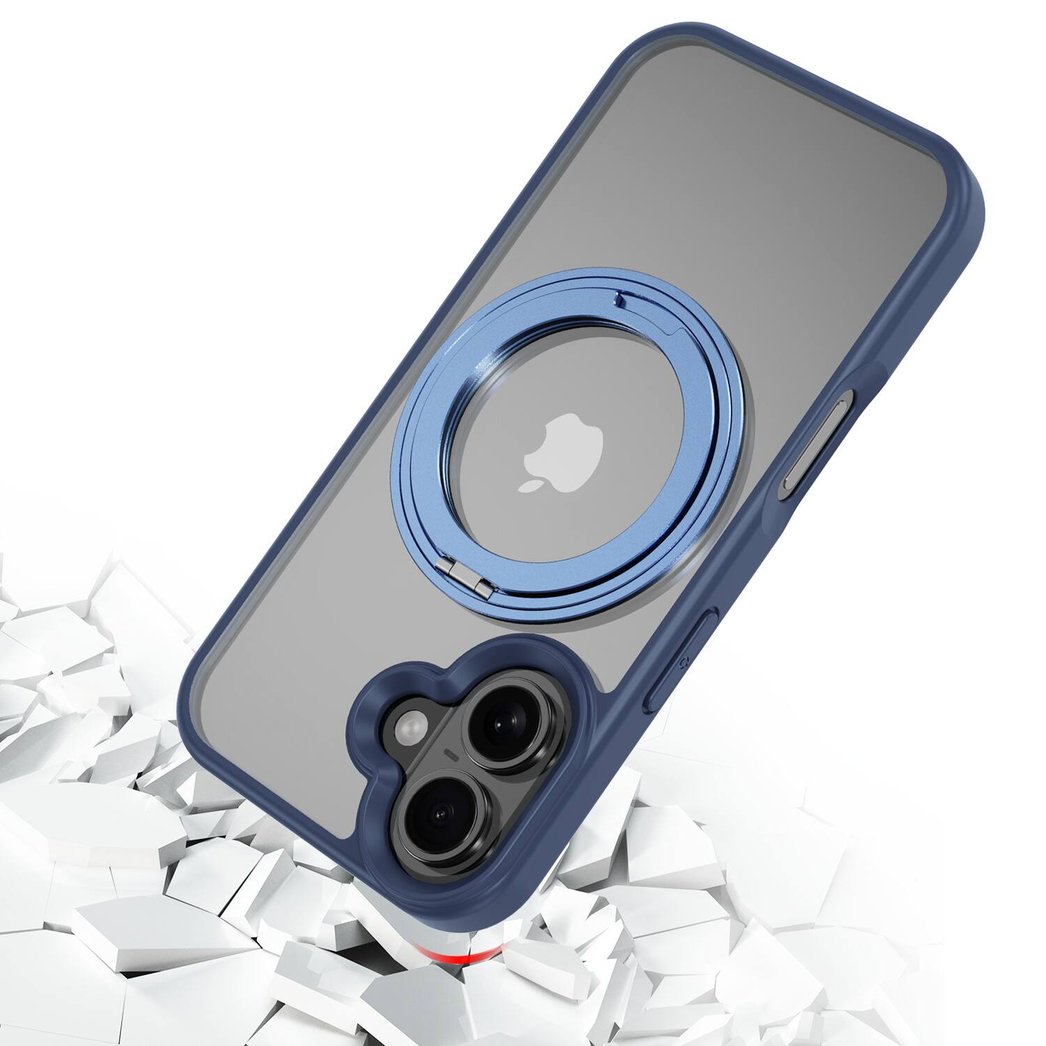 Alt View 1. Mybat Pro - MyBat Pro Lure Series 360° Ring Stand MagSafe Case for Apple iPhone 16 - Blue - Clear/Blue.