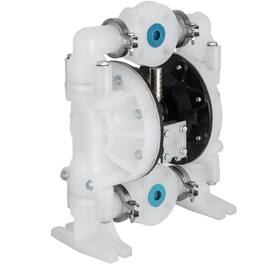 VEVOR - Air-Operated Double Diaphragm Pump 1 inch Inlet/Outlet 30GPM Polypropylene Max 120PSI for Chemical and Industrial Use - White;Black