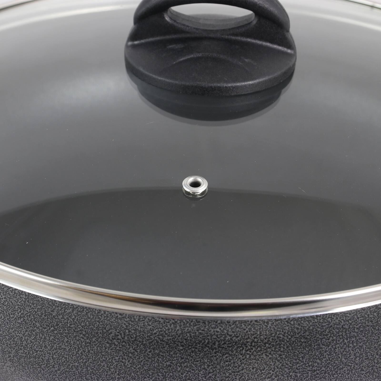 Alt View 2. Oster - Oster Clairborne 12 Inch Aluminum Sauté Pan with Lid in Charcoal Grey - Grey.
