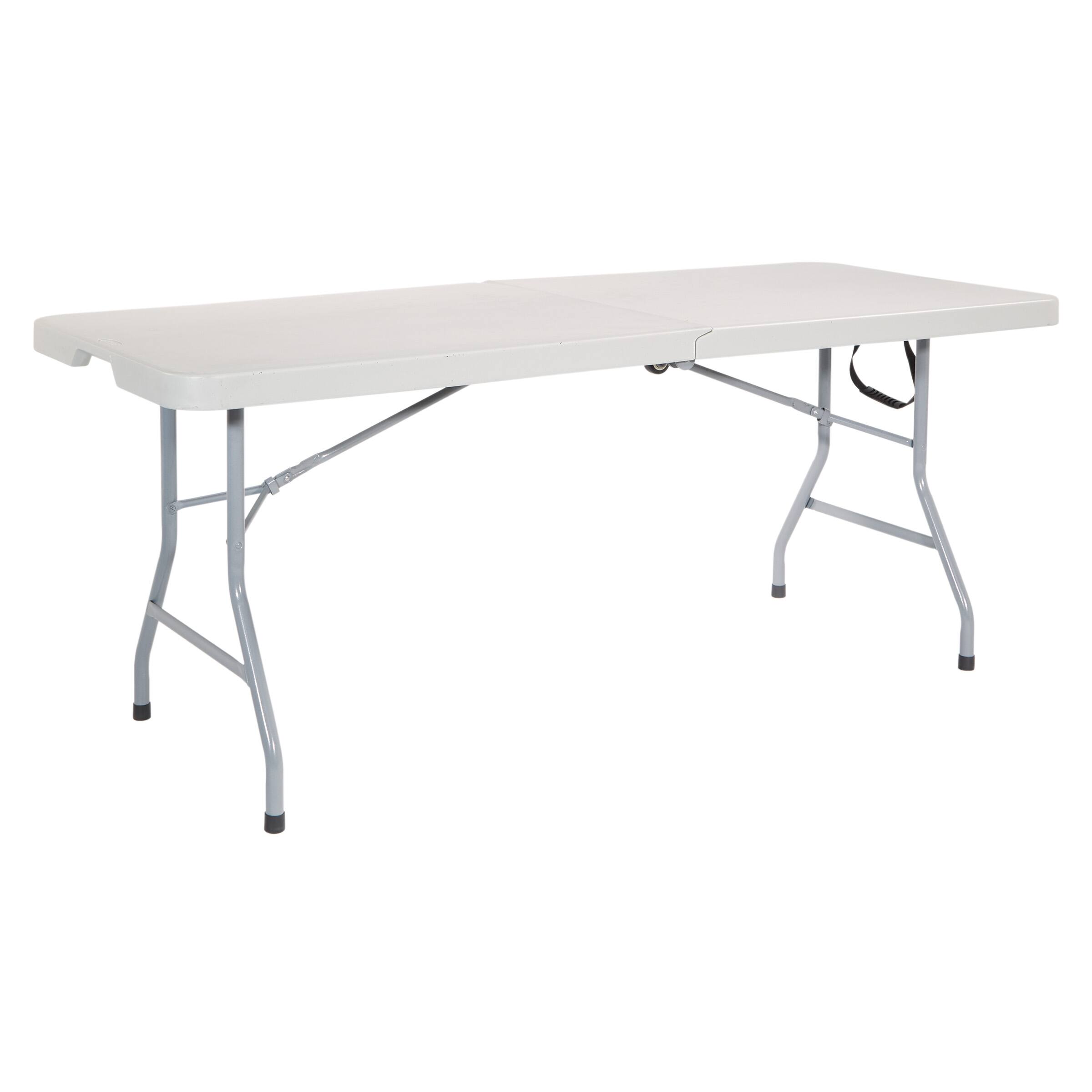 Angle. Office Star Products - 6' Center Fold Multi Purpose Table - Light Grey.