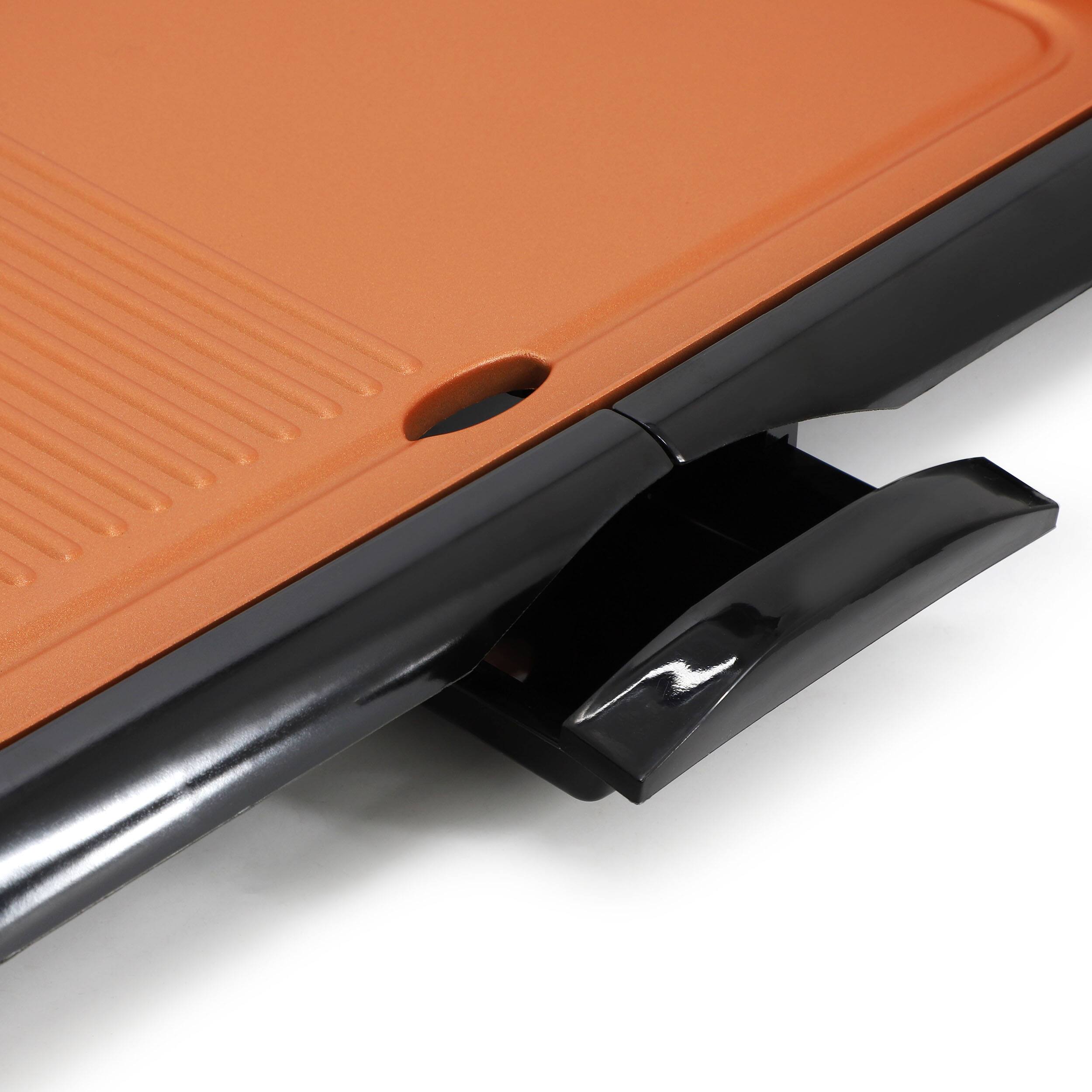 Alt View 4. MegaChef - MegaChef 18.89 Inch Electric Grill and Griddle in Black with Copper Coating - Black.