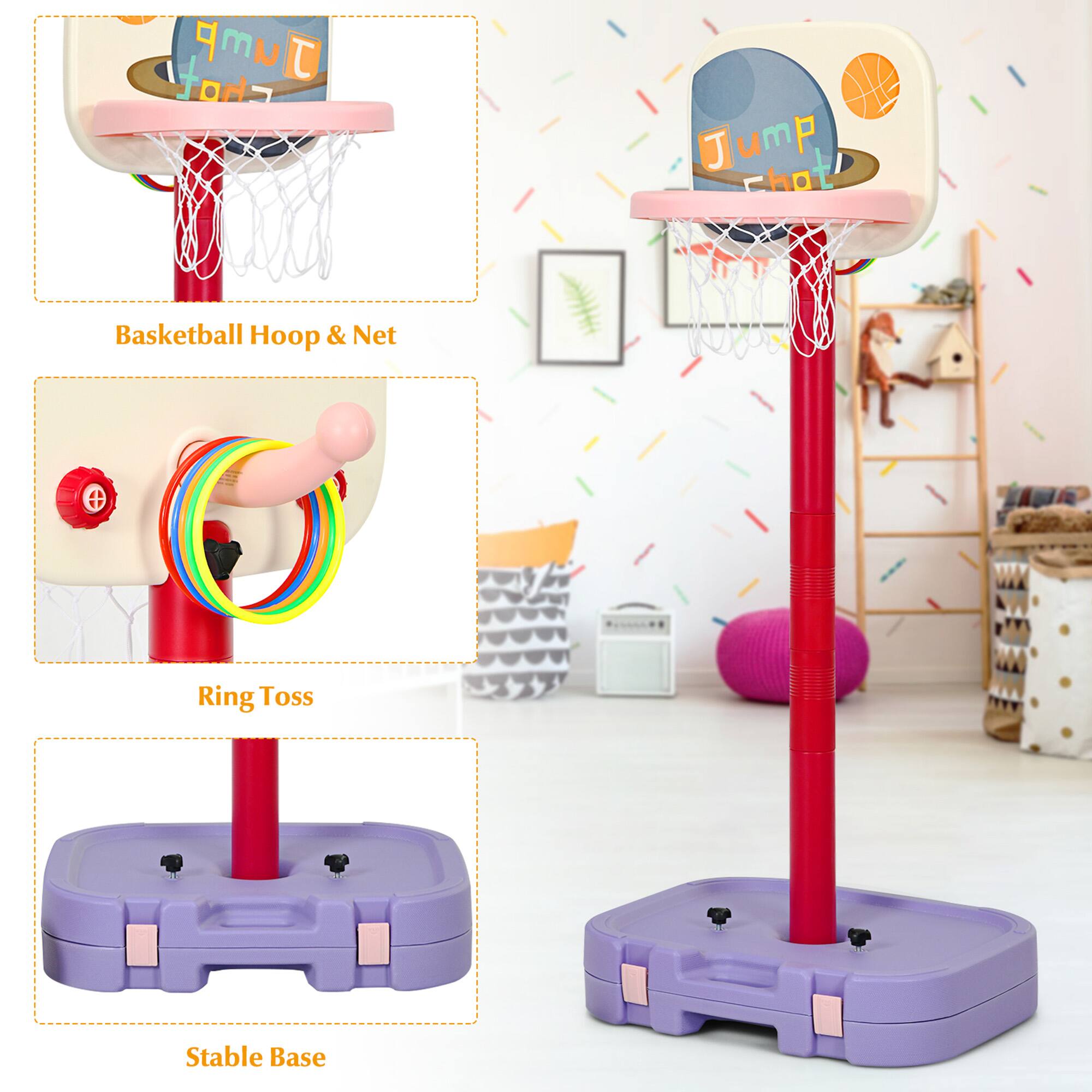 Basketball Hoop & Net  
Ring Toss  
Stable Base