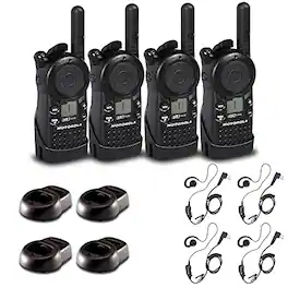 Motorola Solutions - 4 x Motorola CLS1110 UHF 1W 1-Channel 2-Way Radio - 4 Pack With Mic Bundle - Black