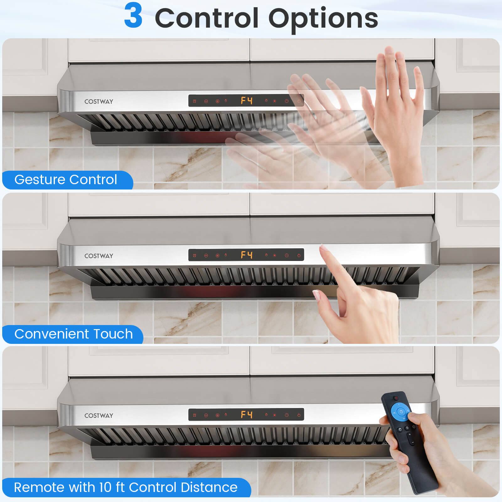 3 Control Options

- Gesture Control
- Convenient Touch
- Remote with 10 ft Control Distance