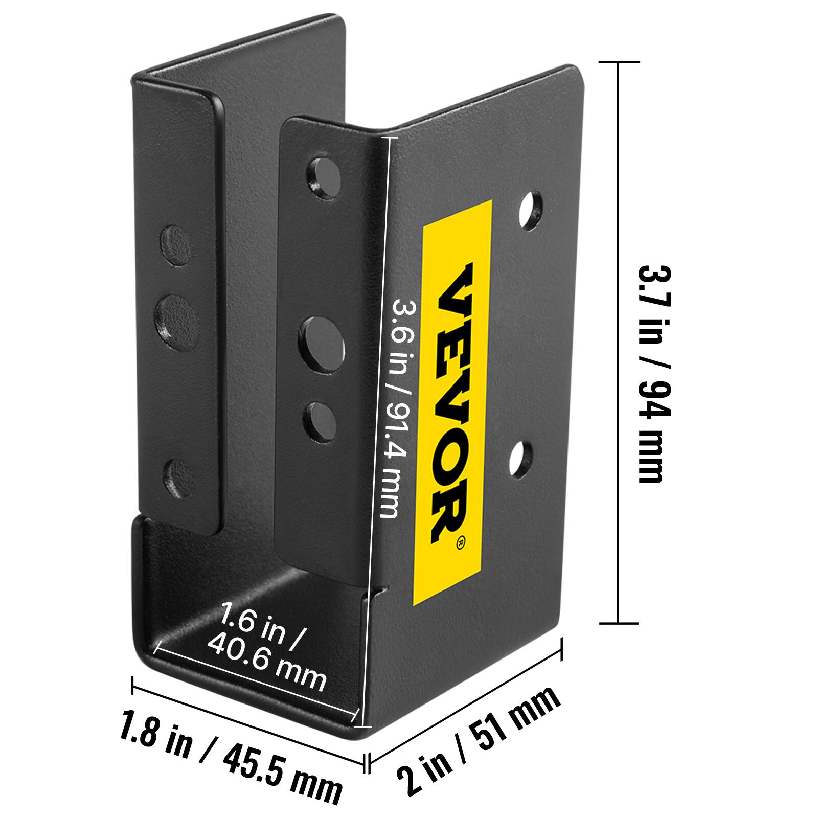 1.6 in / 40.6 mm  
1.8 in / 45.5 mm  
3.6 in / 91.4 mm  
2 in / 51 mm  
3.7 in / 94 mm