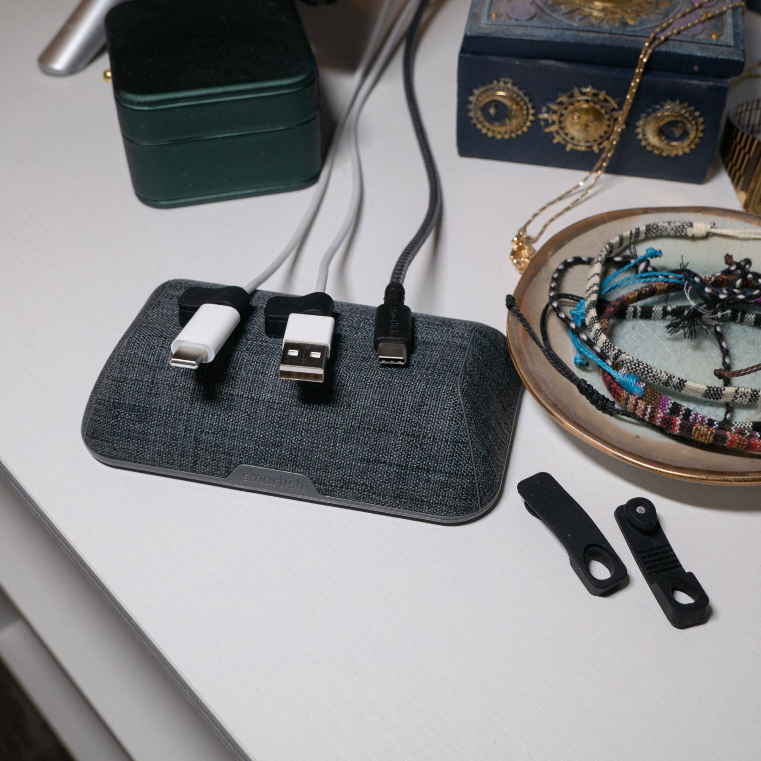 Alt View 5. Smartish - Smartish Magnetic Cord Holder - Bigger Cable Wrangler Desktop Charger Organizer - Lightly Toasted Beige - Lightly Toasted Beige.