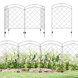 Outsunny - Pack Garden Fencing for Yard - Black