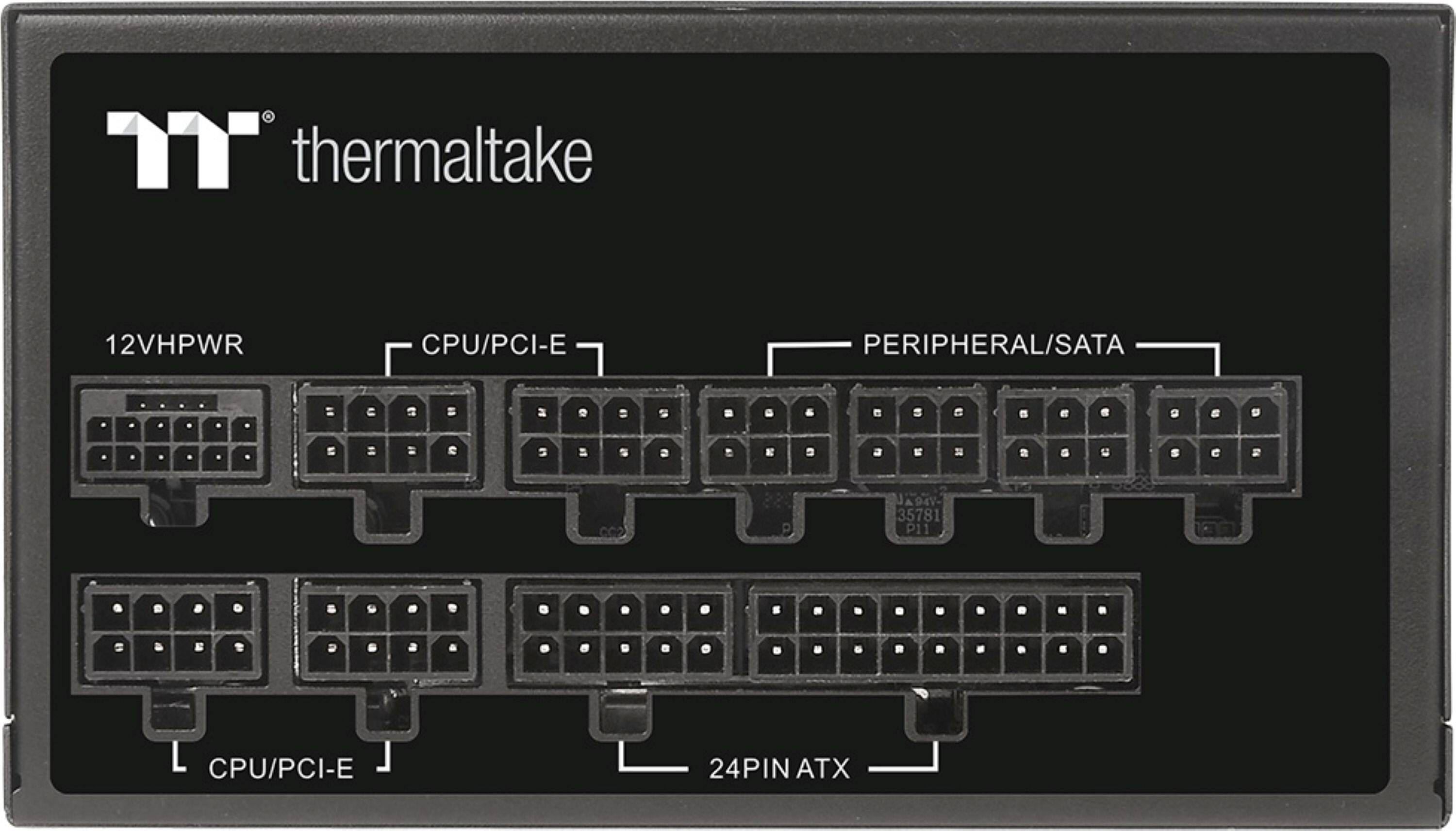 "Thermaltake 12VHPWR CPU/PCI-E PERIPHERAL/SATA = C et  at =  p JA94V- 3578 P11 e . L CPU/PCI-E 24PIN ATX"