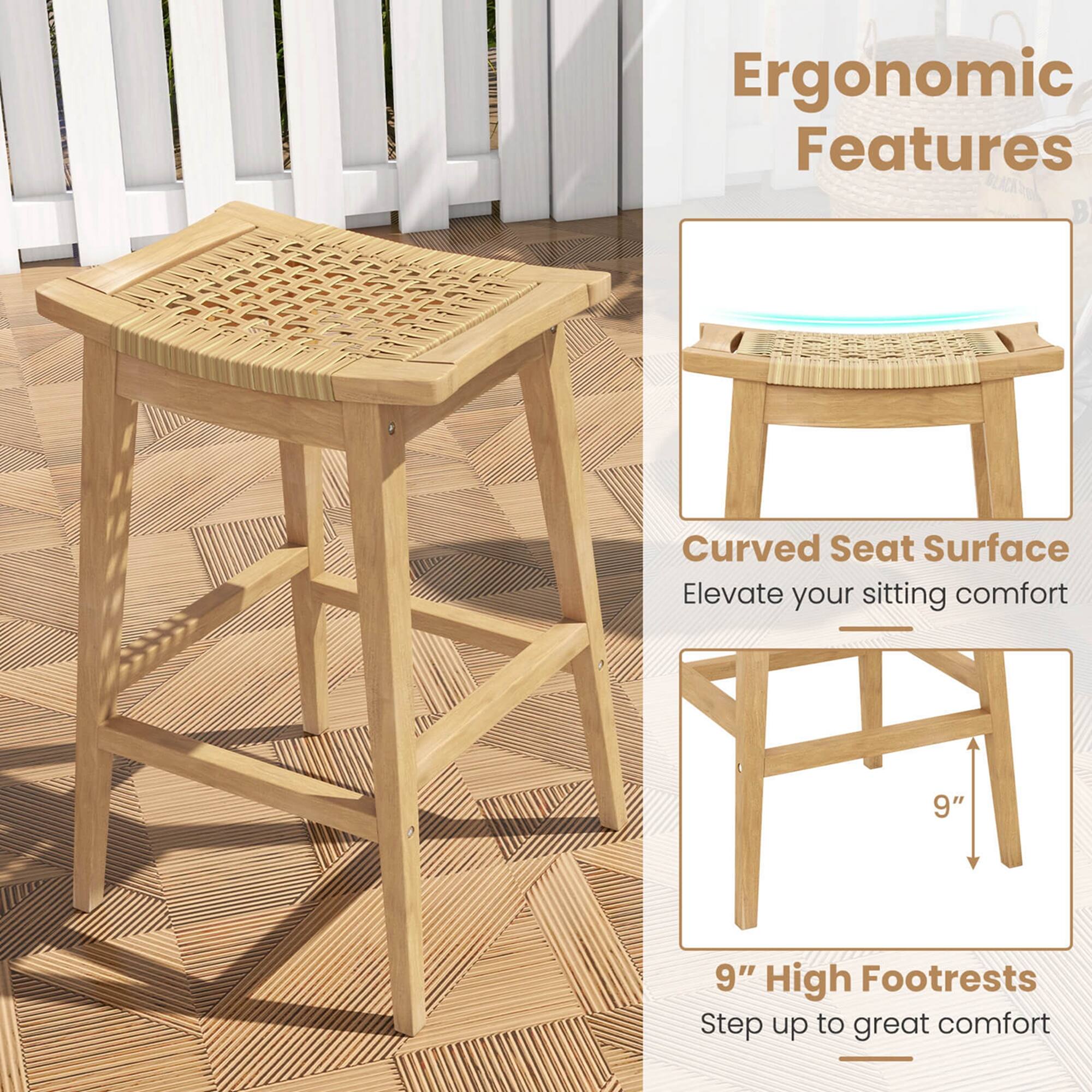 Ergonomic Features
Curved Seat Surface
Elevate your sitting comfort
9" High Footrests
Step up to great comfort