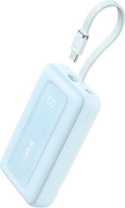 Anker - Zolo Portable charger (10K, 35W, Built-In Dual USB-C Cables) - Blue