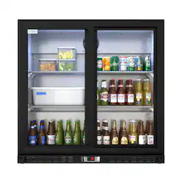 Koolmore - 35 in. Two-Door Back Bar Refrigerator - 7.4 Cu Ft. BC-2DSL-BK - Black