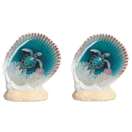 FC Design - 2-PC Set 3"H Sea Turtle in Shell Figurine Computer Desk Tabletop Decoration - Multi-Color