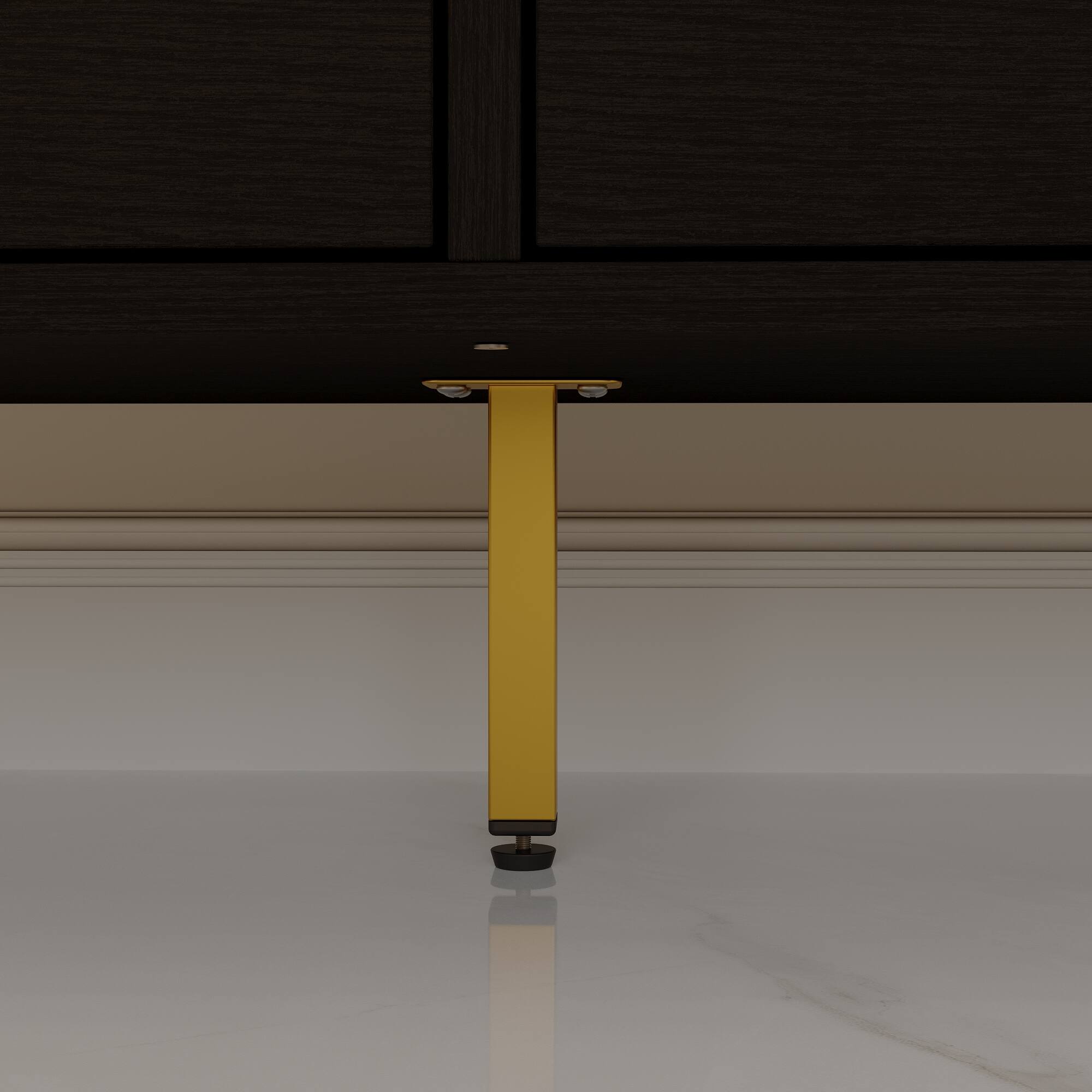 Alt View 5. FUFU & GAGA - FUFU&GAGA 9 - Drawer Horizontal Dresser – Black & Gold Accent Storage for Bedroom & Living Room - Black.