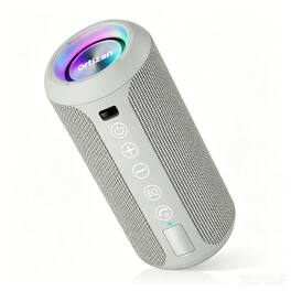 Ortizan - Portable Bluetooth Speaker, IPX7 Waterproof, TWS, 30H Playtime, Deep Bass - Gray