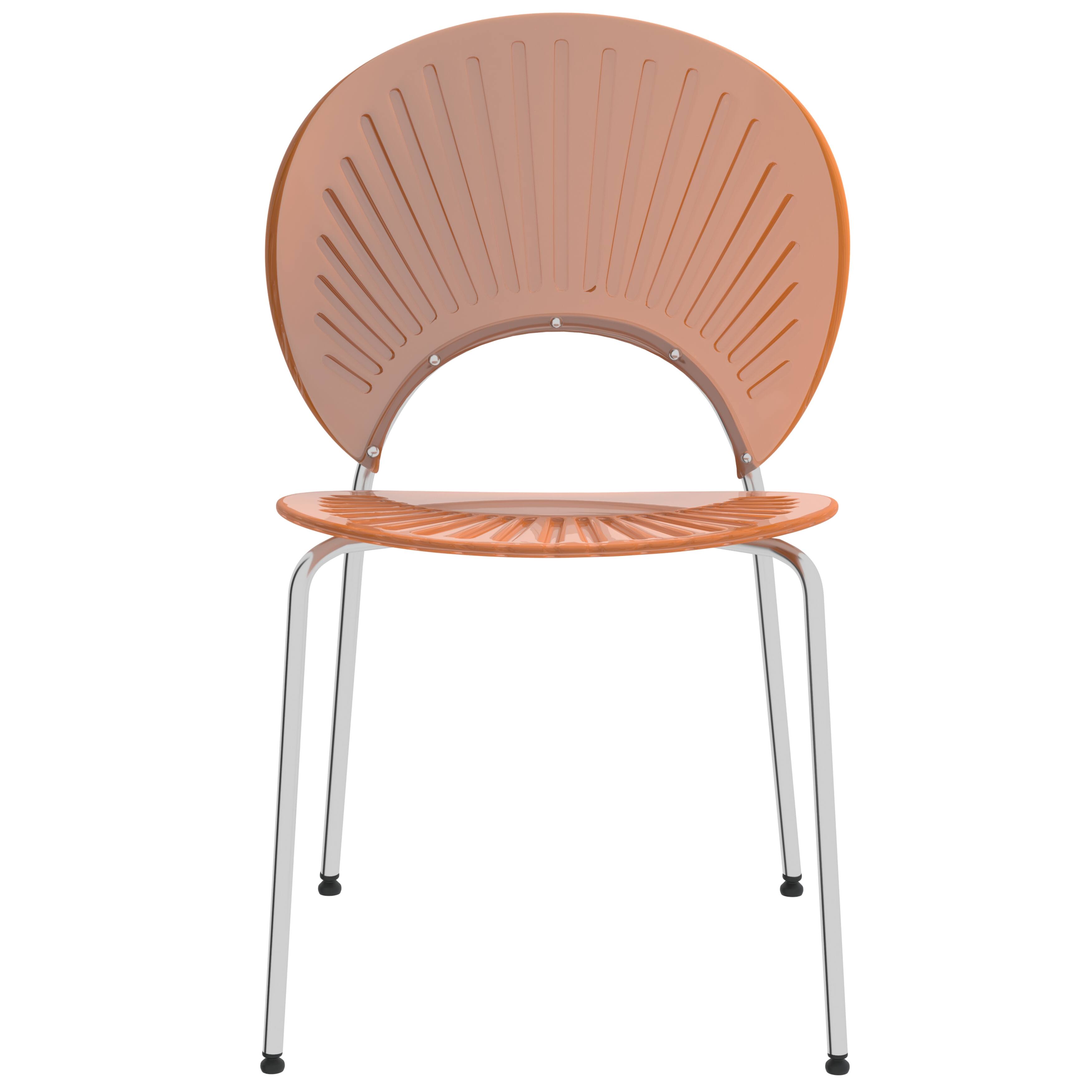 Alt View 1. LeisureMod - Opulent 2-PCS Modern Plastic Dining Chair, Stackable Shell Accent Chair with Chrome Base & Protective Floor Glides - Amber.