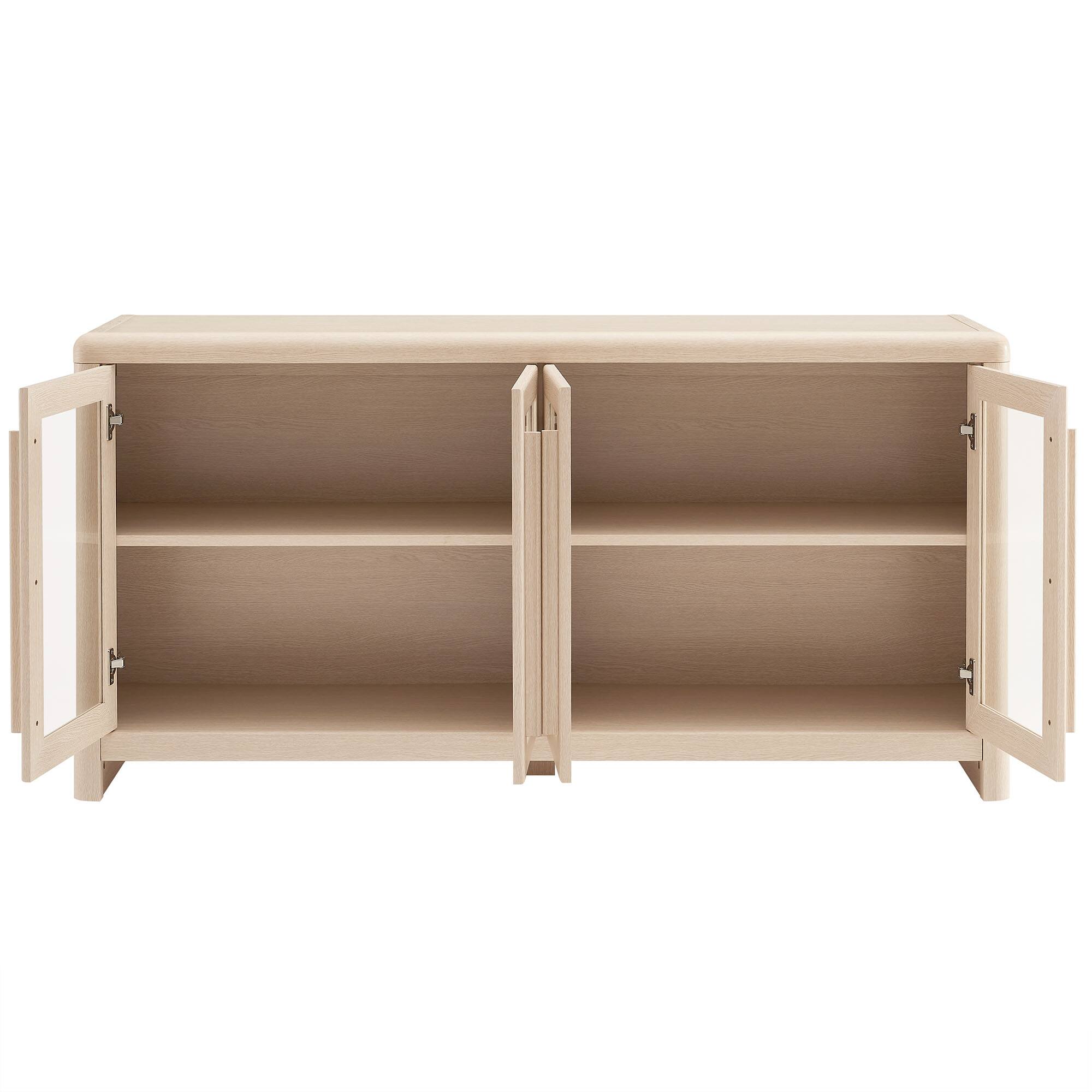 Alt View 4. Modway - Evren 4-Door Sideboard Storage Display Cabinet by Modway - Ash.