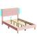 Alt View 11. Bestier - Twin Size Upholstered Platform Bed Frame with LED Lighting and Adjustable Storage Headboard for Bedroom - Pink.