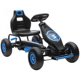 Aosom - Kids Pedal Go Kart Ride-on Toy, Tough Wear-Resistant Tread, Suspension System, Safety Hand Brake, Ages 5-12