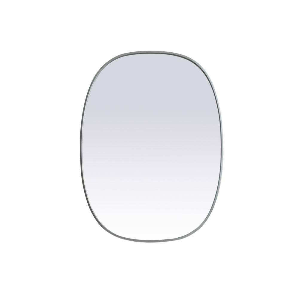 Alt View 7. Elegant Decor - Metal Frame Oval Mirror 30x40 Inch in Silver - Silver.