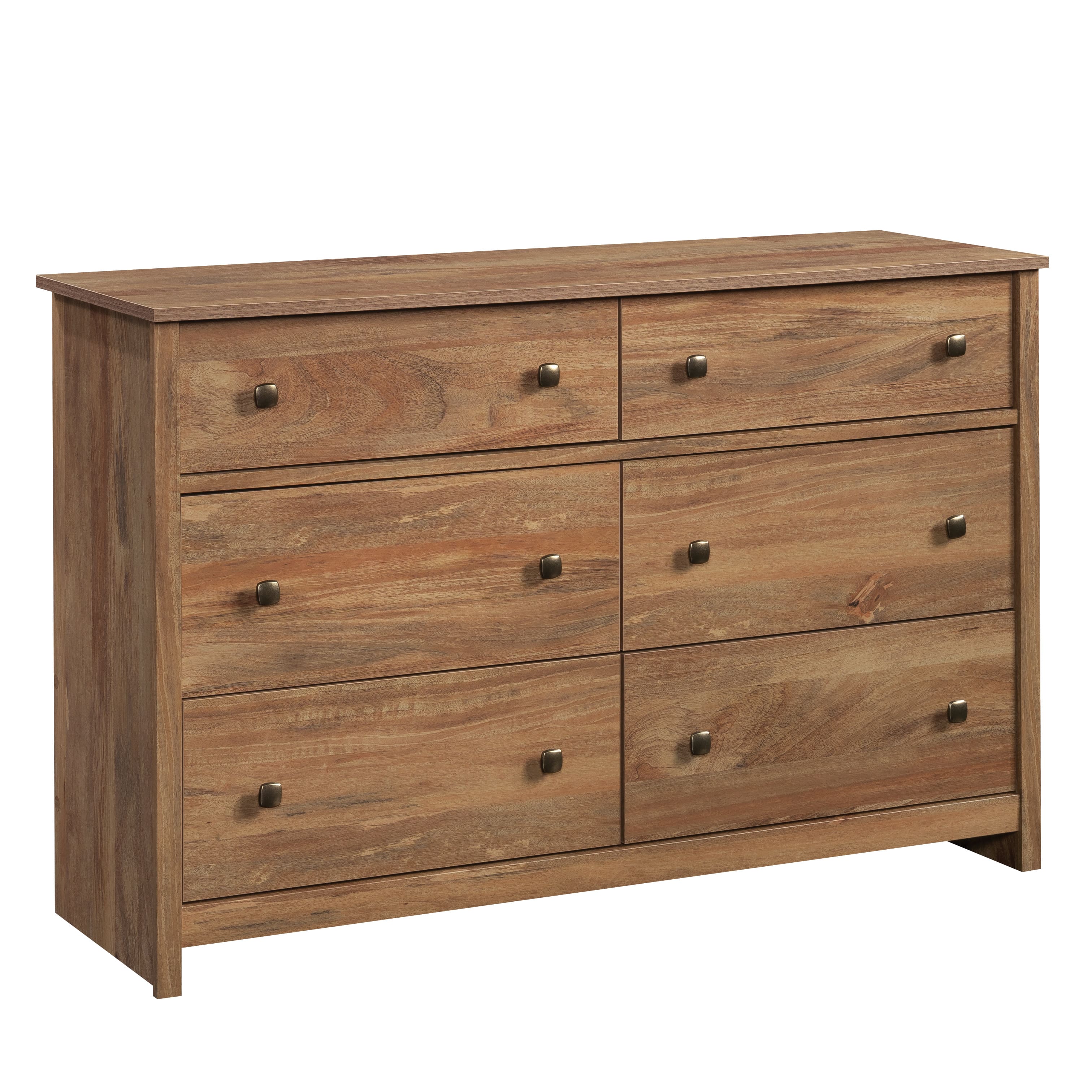 Angle. Sauder - River Ranch 6 Drawer Dresser - Grand Walnut.