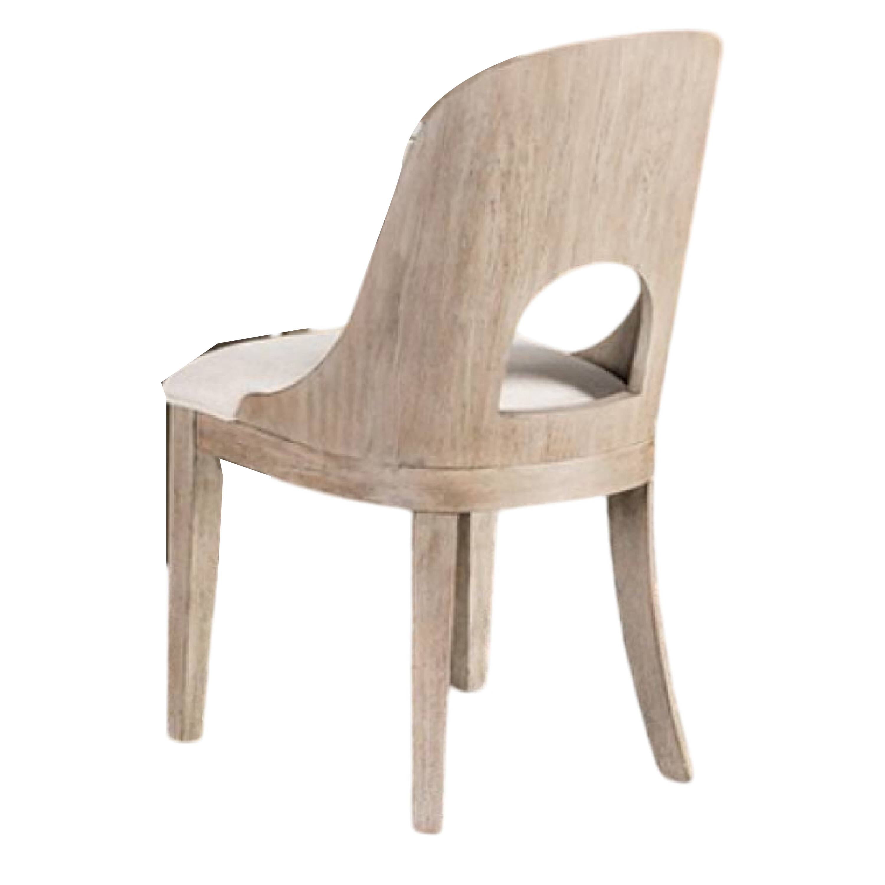 Alt View 2. Manhattan Lane - Zoko 5pc Round Dining Table Set, Polyester Chairs, White, Solid Wood - White Wash Oak, White.